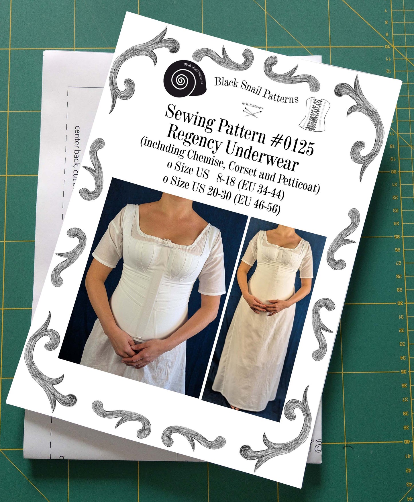 #0125 Regency Underwear (incl. Chemise, Corset and Petticoat) Sewing Pattern #0125 Size US 8-30 (EU 34-56) Printed Pattern