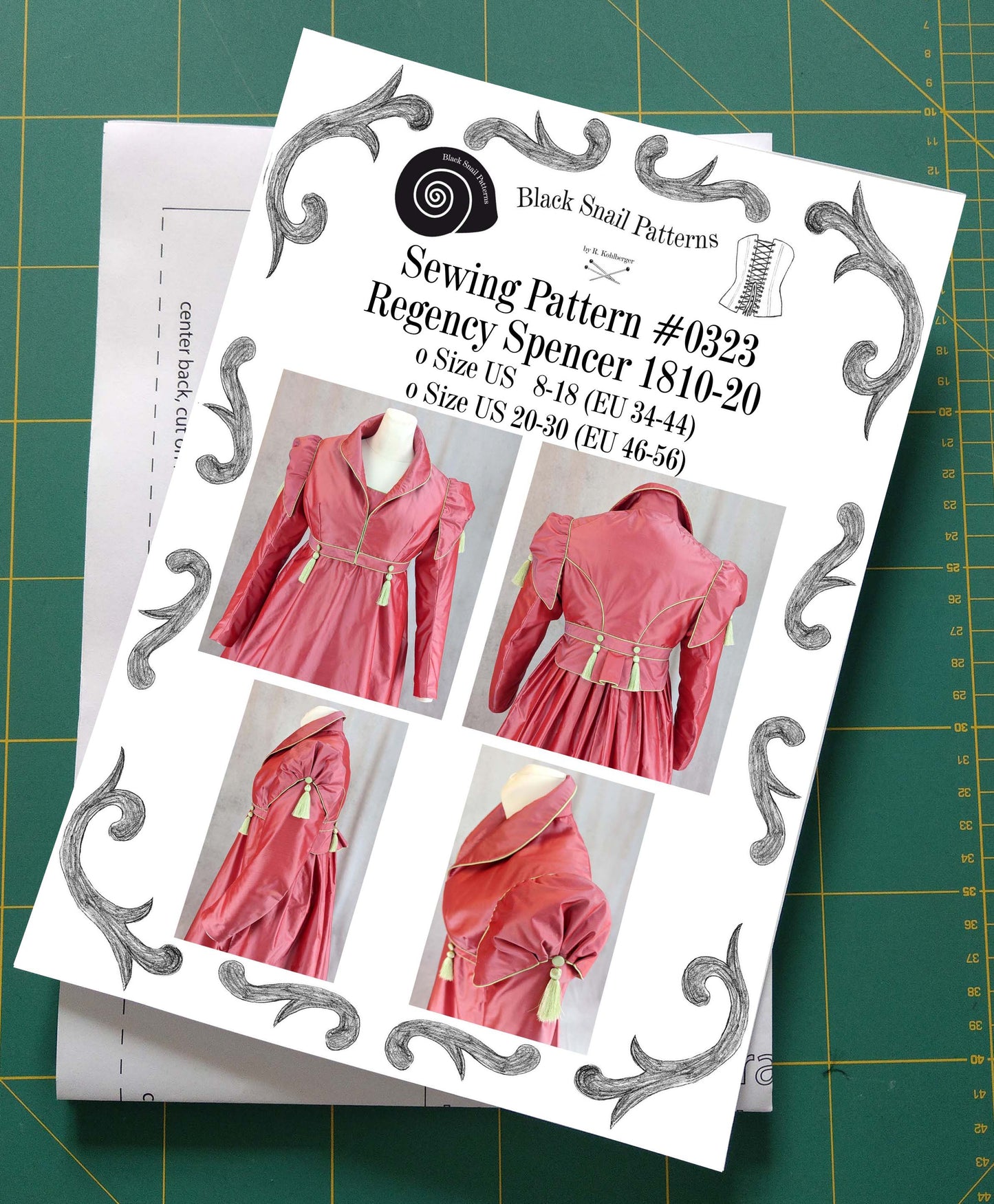 #0323 Regency Spencer 1810-20 Sewing Pattern Size US 8-30 (EU 34-56) Printed Pattern