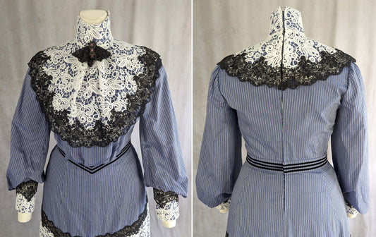 #1016 Edwardianische Tagestaille 1900 bis 1905 Schnittmuster Größe EU 34-56 PDF Download