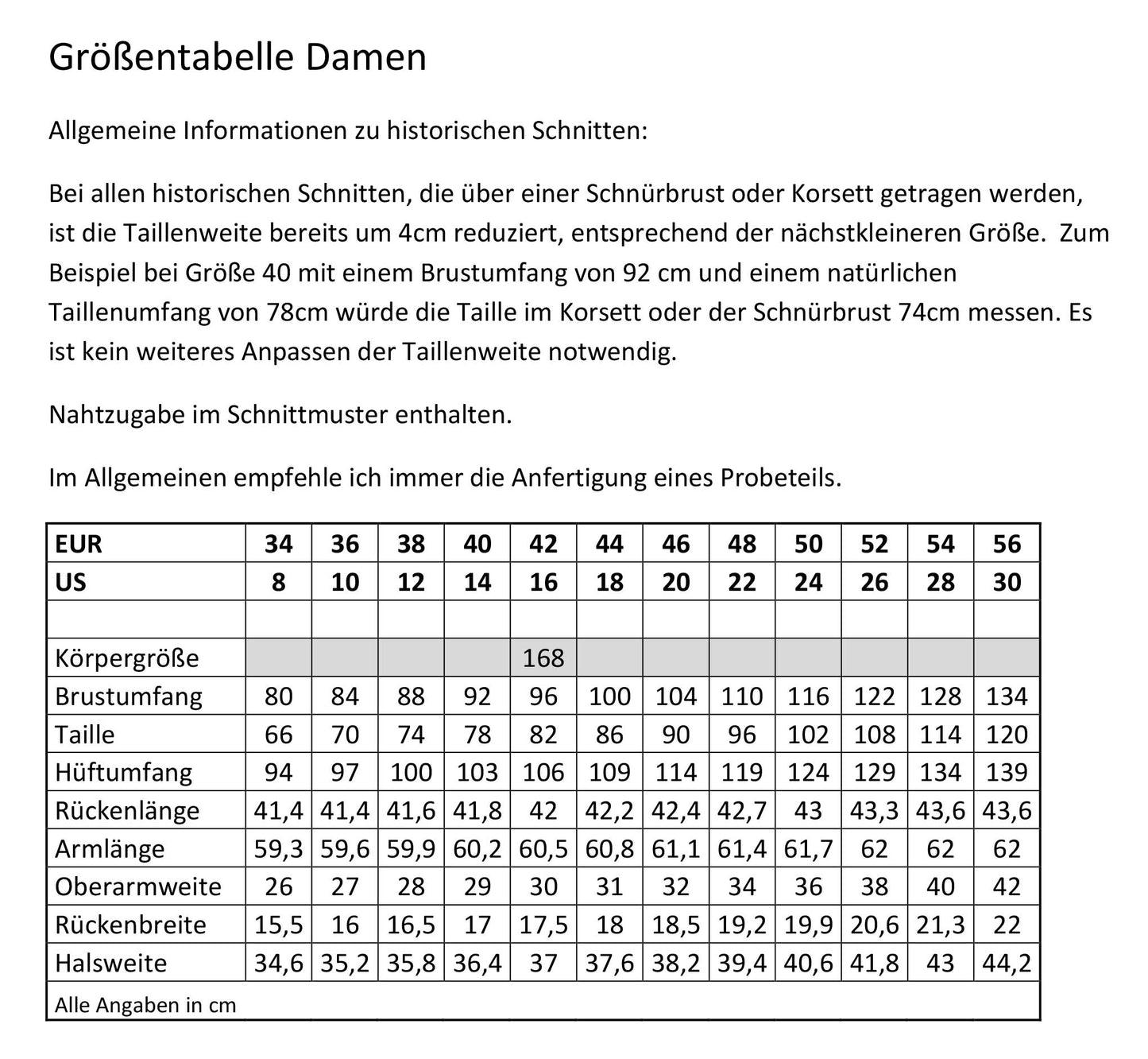 #0223 Regency Kleid mit Tulpenärmeln Schnittmuster Größe EU 34-56 Papierschnittmuster