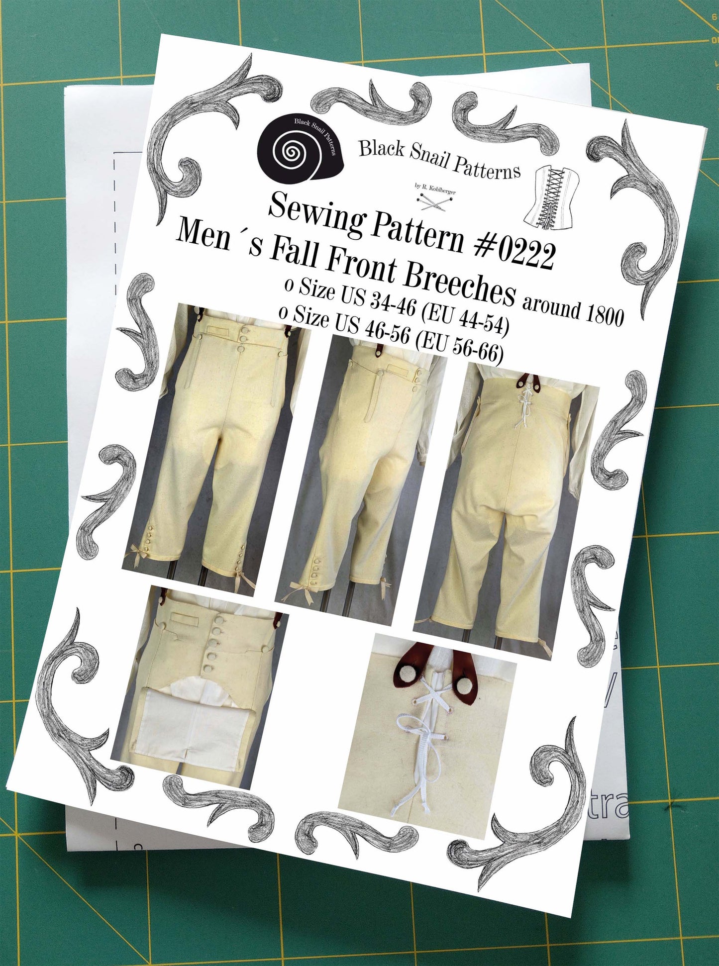 #0222 Empire Regency Men´s Breeches around 1800 sewing pattern Size US 34-56 (EU 44-66) Paper Pattern
