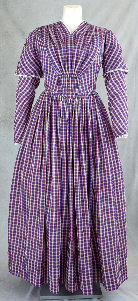 #0421 Day Dress 1837-40 Sewing Pattern Size US 8-30 (EU 34-56) PDF Download