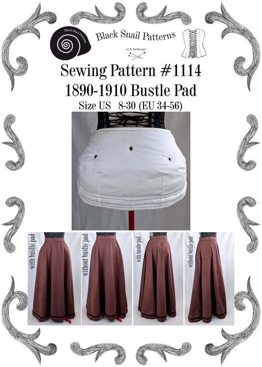 #1114 Bustle Pad 1890-1910 Sewing Pattern Size US 8-30 / EU 34-56 PDF Download