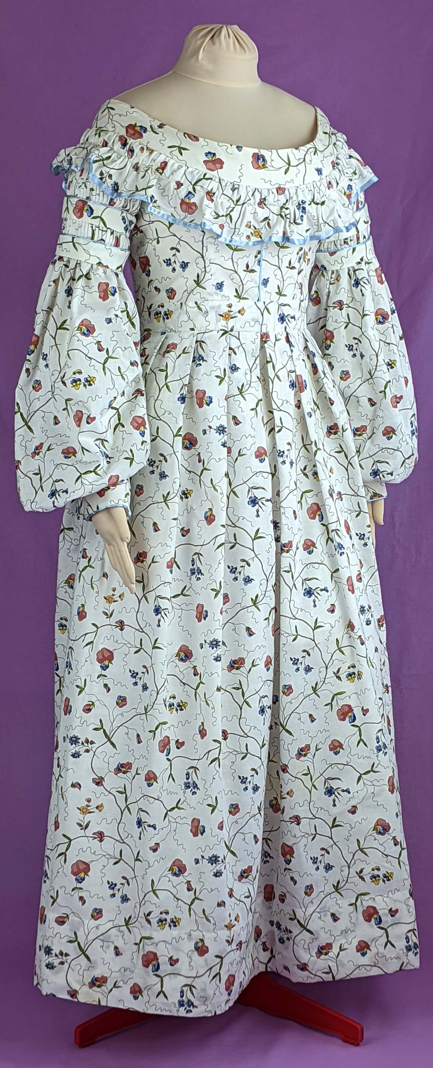 #0221 Day Dress 1837-40 Sewing Pattern Size US 8-30 (EU 34-56) Paper Pattern