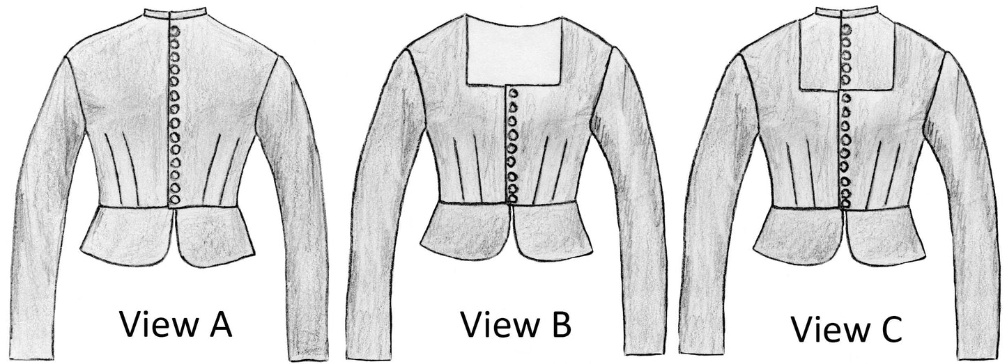 #0515 Victorian Day Bodice Early Bustle 1869 to 1875 Sewing Pattern Size US 8-30 (EU 34-56) Printed Pattern