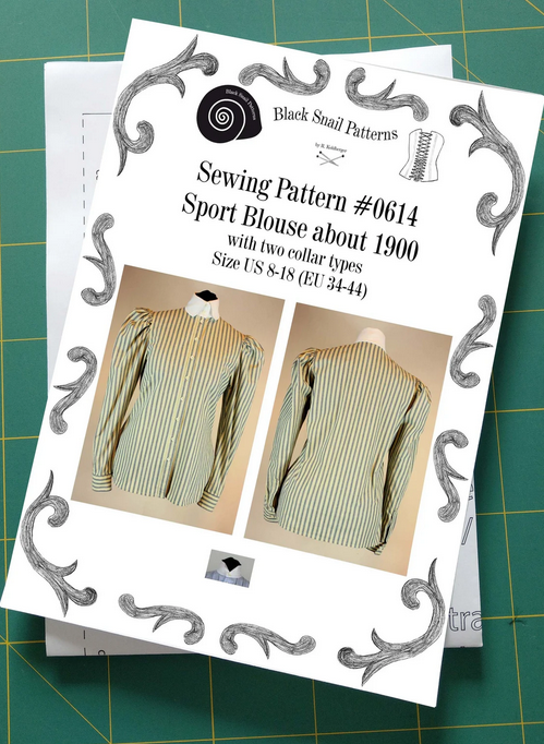 #0614 Edwardian Blouse worn about 1900 to do sports Sewing Pattern Size US 8-30 (Eu 34-56) Printed Pattern