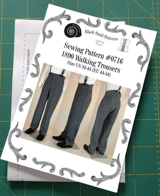 #0716 Victorian / Edwardian Mens Walking Trousers from 1870 to 1910 Sewing Pattern Size US 34-56 (EU 44-66) Printed Pattern