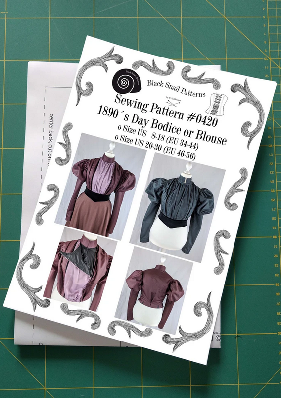 #0420 Late Victorian Day Bodice or Blouse around 1890 Sewing Pattern Size US 8-30 (EU 34-56) Printed Pattern