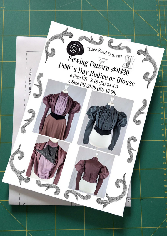 #0420 Späte Viktorianische Tagestaille oder Bluse um 1890 Schnittmuster Größe EU 34-56 Papierschnittmuster