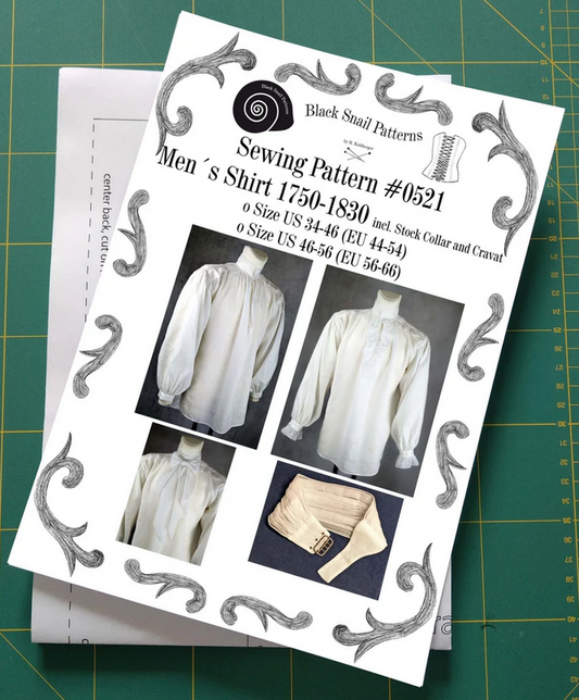 #0521 Georgian Empire Regency Mens Shirt Sewing Pattern Size US 34-56 (EU 44-66) Paper Pattern