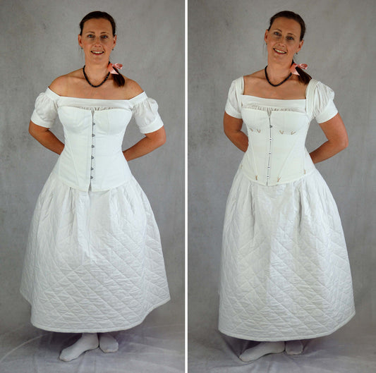 #0321 1840s to 60s Underwear, late Romantic, early Victorian, Corset, Chemise, Petticoat Sewing Pattern Size US 8-30 (EU 34-56) PDF Download