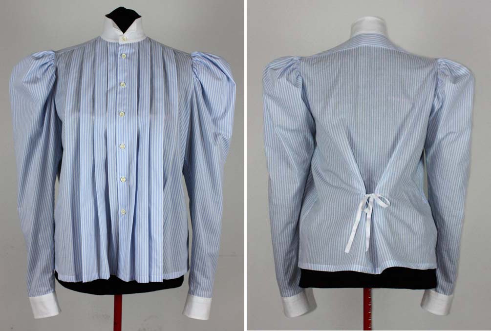 #0314 Edwardian Shirtwaist about 1890 with two collar types Sewing Pattern Size US 8-30 (EU 8-56) PDF Download