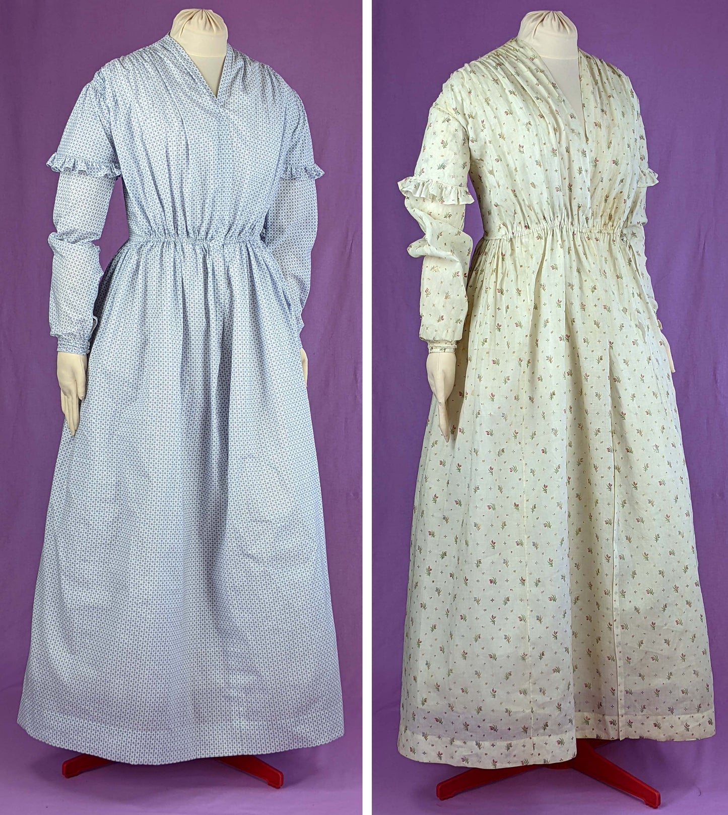 #0121 1840s Morning or Working Womans Dress Sewing Pattern Size US 8-30 (EU 34-56) PDF Download