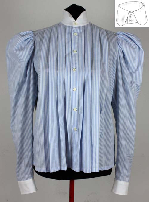 #0314 Edwardian Shirtwaist about 1890 with two collar types Sewing Pattern Size US 8-30 (EU 8-56) PDF Download