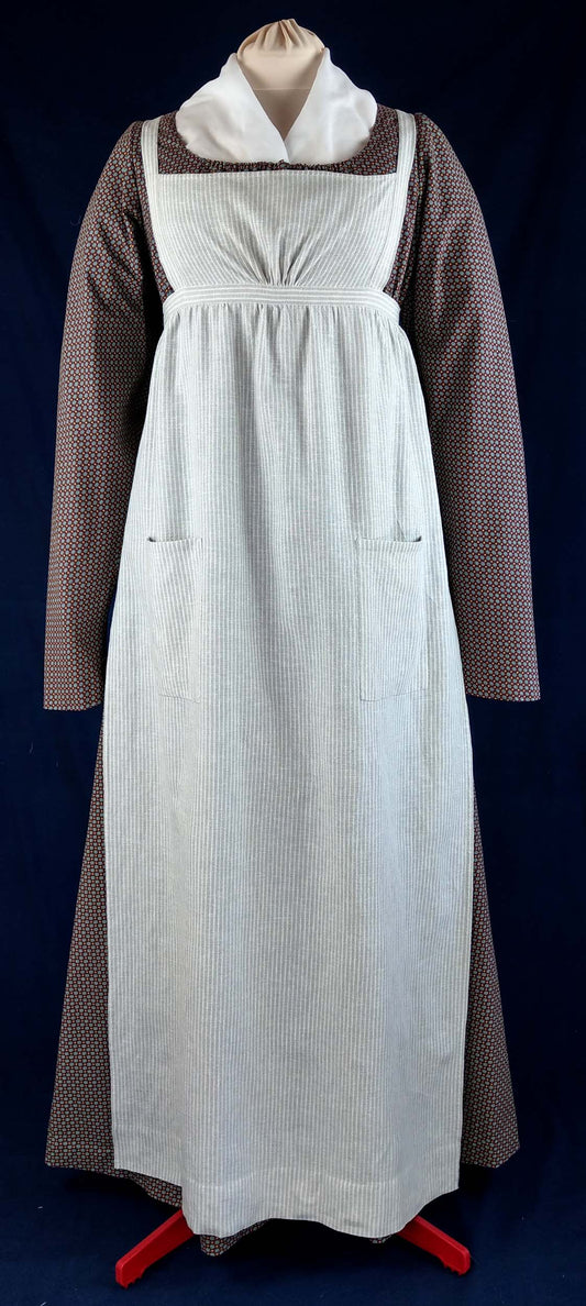 #0219 Empire / Regency dress with front clousure, apron, cap and fichu about 1810 Sewing Pattern Size US 8-30 (EU 34-56) PDF Download