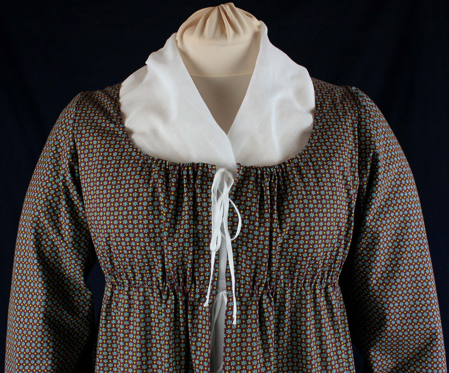 #0219 Empire / Regency dress with front clousure, apron, cap and fichu about 1810 Sewing Pattern Size US 8-30 (EU 34-56) PDF Download