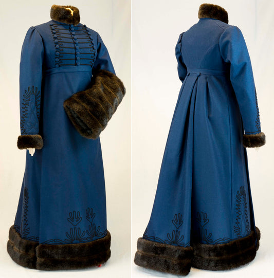 #0319 Empire Spencer or Redingote about 1815 with hat and muff Sewing Pattern Size US 8-30 (EU 34-56) Printed Pattern