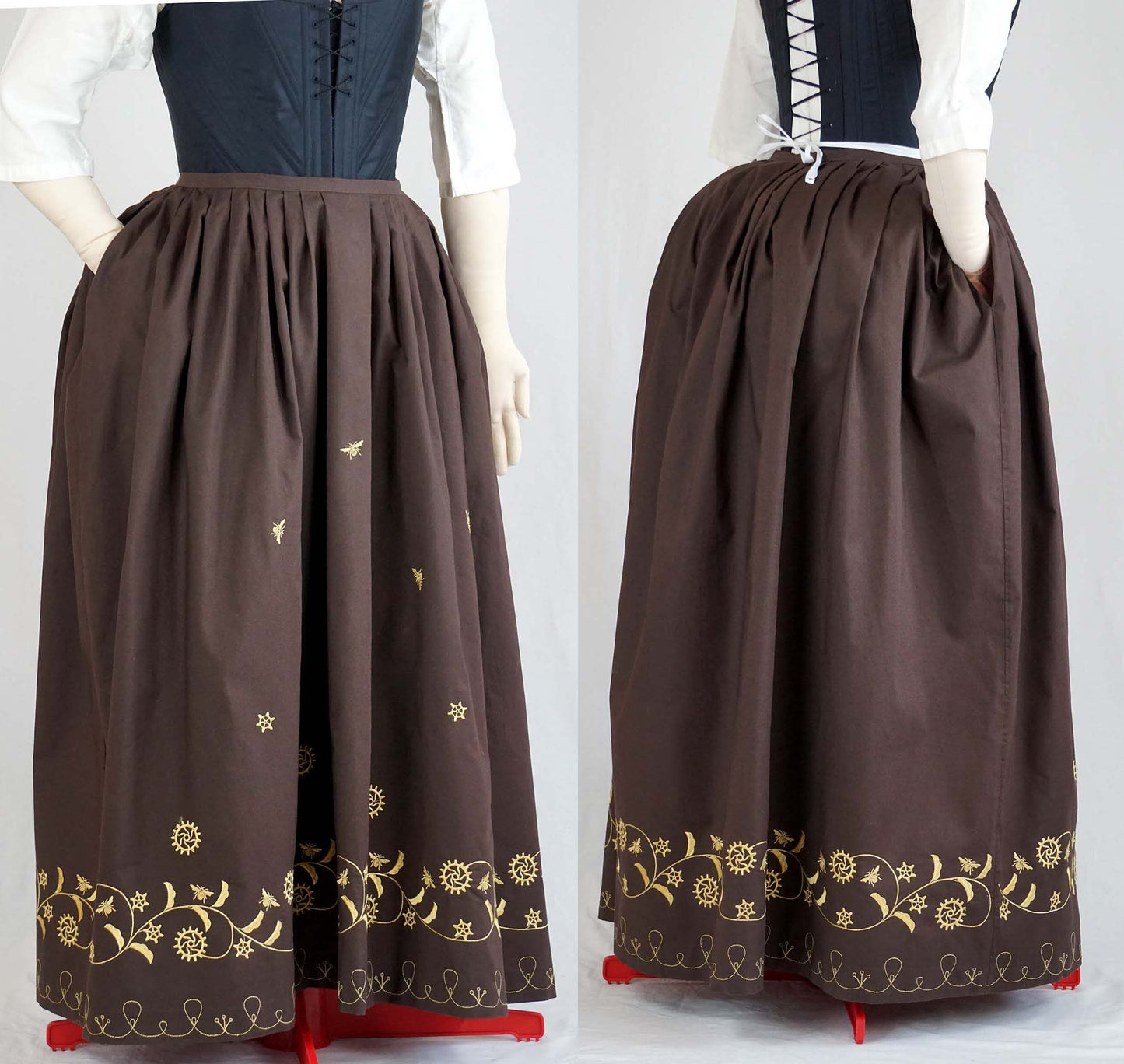 #0419 Redingote or Georgian dress about 1780 incl. split-bum, pockets and fichu Sewing Pattern Size US 8-30 (EU 34-56) PDF Download