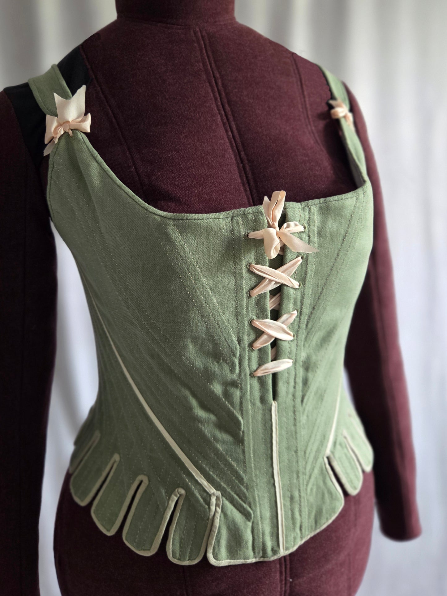 #0126 18th Century half boned Stays 1780-90 Sewing Pattern Size US 8-30 (EU 34-56) PDF Download