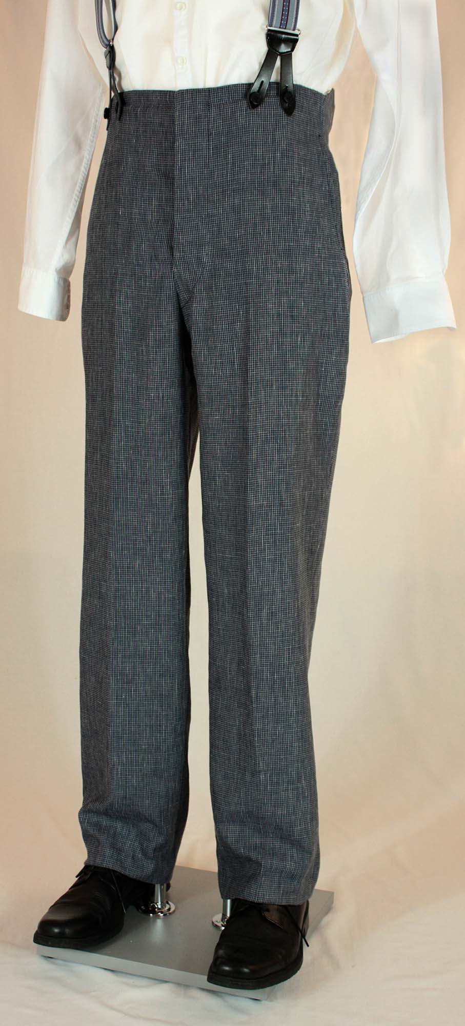 1940s Vintage Granville Herringbone Wool Bag Trousers in Brown   RevivalVintage