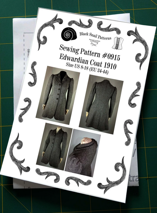 #0915 Edwardian Coat 1910 Sewing Pattern Size US 8-30 (EU 34-56) Printed Pattern