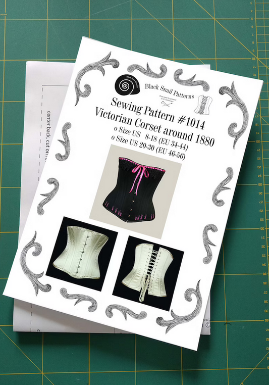 #1014 Late Victorian Corset about 1880 (half bust) Sewing Pattern Size US 8-30 (EU 34-56) Printed Pattern