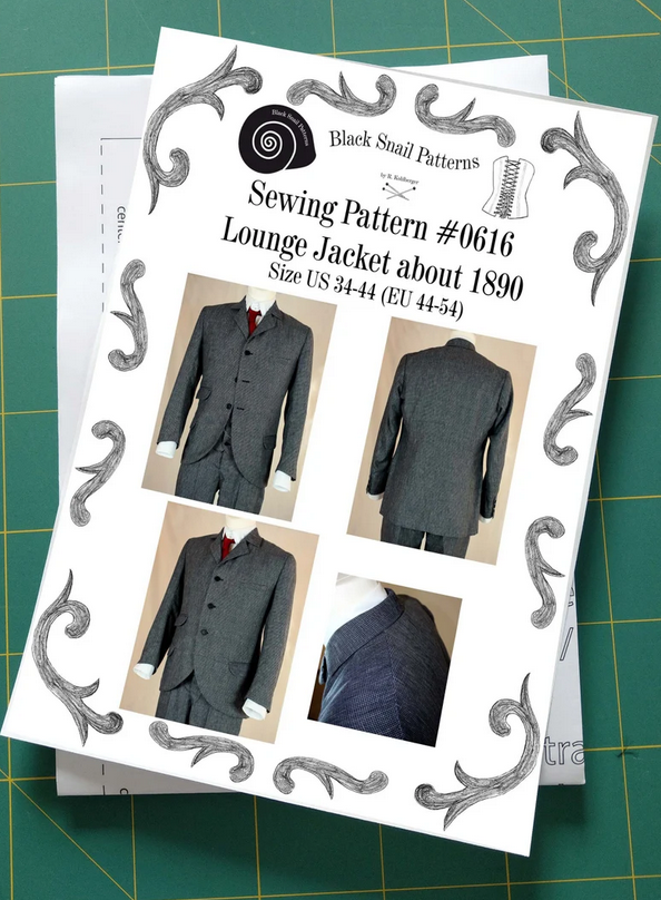 #0616 Edwardian Lounge Jacket about 1890 Sewing Pattern Size US 34-56 (EU 44-66) Printed Pattern