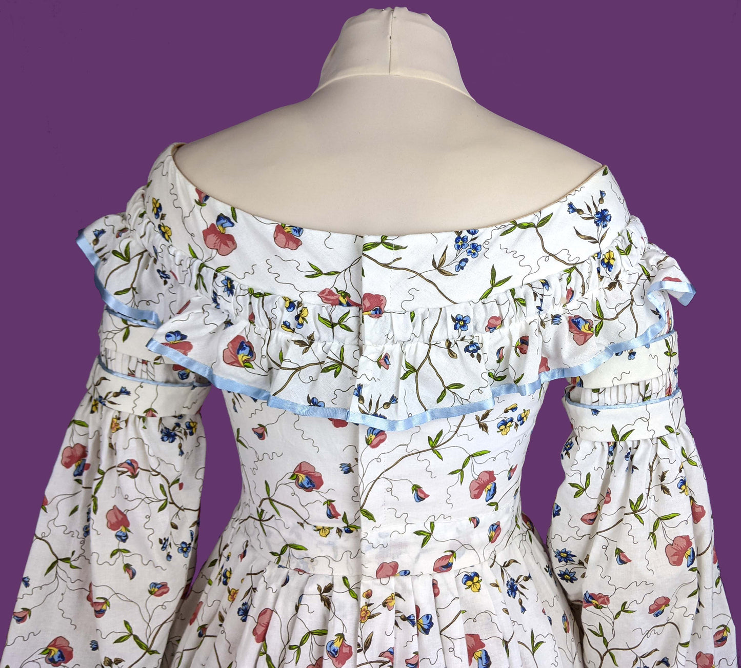 #0221 Day Dress 1837-40 Sewing Pattern Size US 8-30 (EU 34-56) PDF Download
